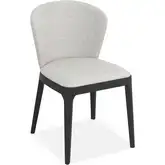 Kairo Dining Chair in Neutral Fabric & Black Wood (Set of 2)
